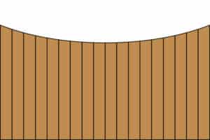 Concave Top Wood Fence Style