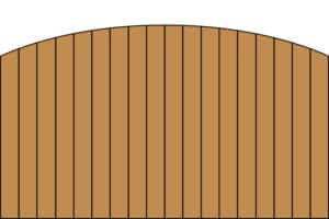 Convex Top Wood Fence Style